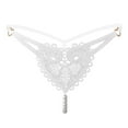 thumbnail image 1 of ZRBYWB Panties For Women Retro Pearl Love Embellished Thong Women's Interesting Ultra Thin Panties Low Waist Beaded, 1 of 8