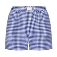 thumbnail image 1 of ZRBYWB Shorts For Women Female Shorts Cute Soft Plaid Print Button Front Pajama Bottoms Shorts Sleepwear Comfortable, 1 of 6