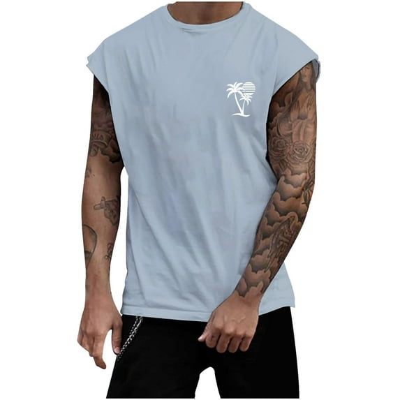 ZRBYWB Summer Tank Top Male Summer Loose Trendy Sleeveless Sports Home Sleeveless T Shirt Summer Tops