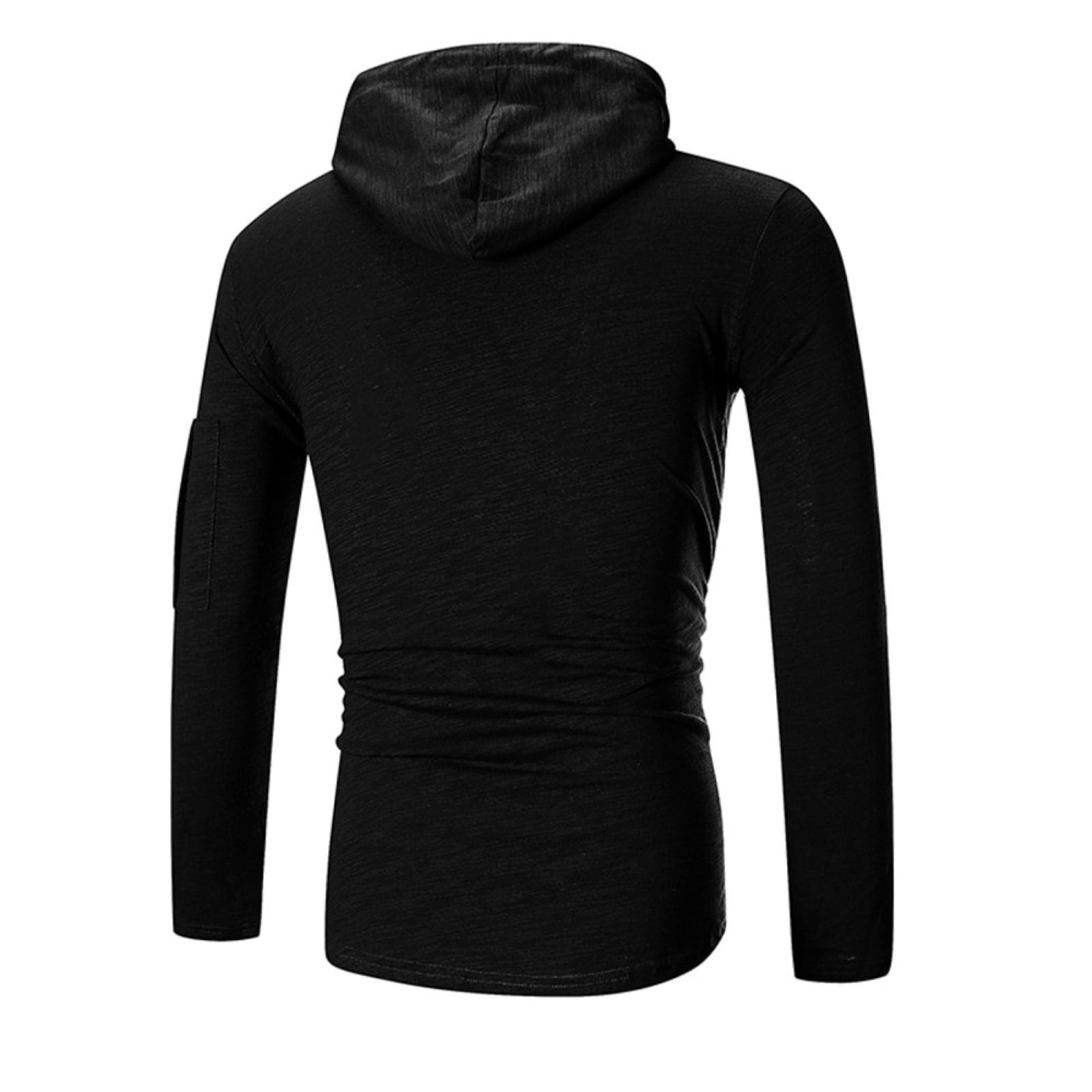 ZRBYWB Sweatshirts For Men Men's Fall Winter Solid Color Side Zipper ...