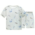 thumbnail image 1 of ZRBYWB Toddler Boy Girl Clothes Short Sleeve Clothing Kids Pajamas Sleepwear Cartoon Print Tops Shorts Outfits Baby Clothes, 1 of 7