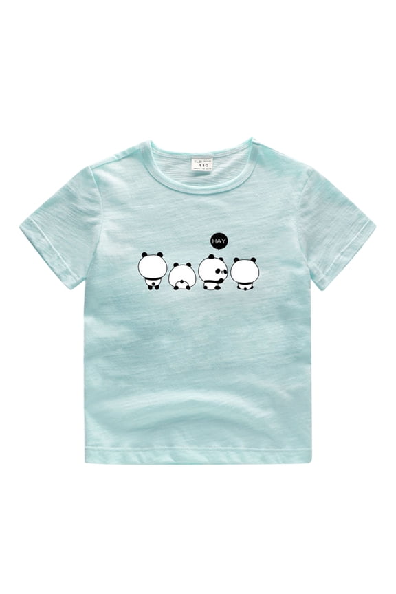 Toddler Boy Girl Clothes Summer Short Sleeve Panda Cartoon Print T Shirts Tops Outwear Cute Fashion Kawaii Clothes