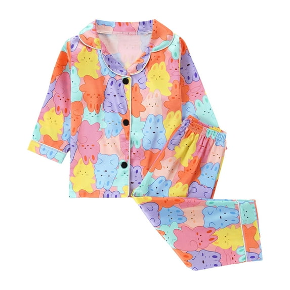 ZRBYWB Toddler Boy Girl Outfits Long Sleeve Cartoon Print T Shirt Tops Pants Outfits Fashion