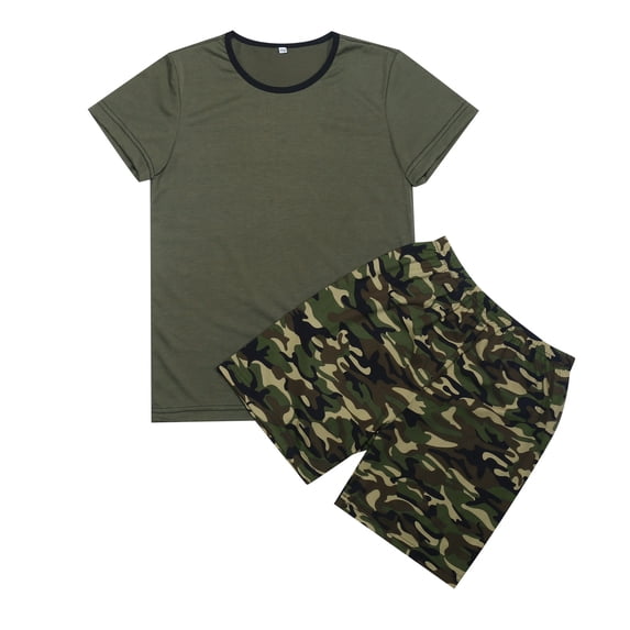 ZRBYWB Toddler Boy Outfits Boys T Shirts Shorts Summer Short Set Graphic Camo T Shirt Set Cute Summer Clothes