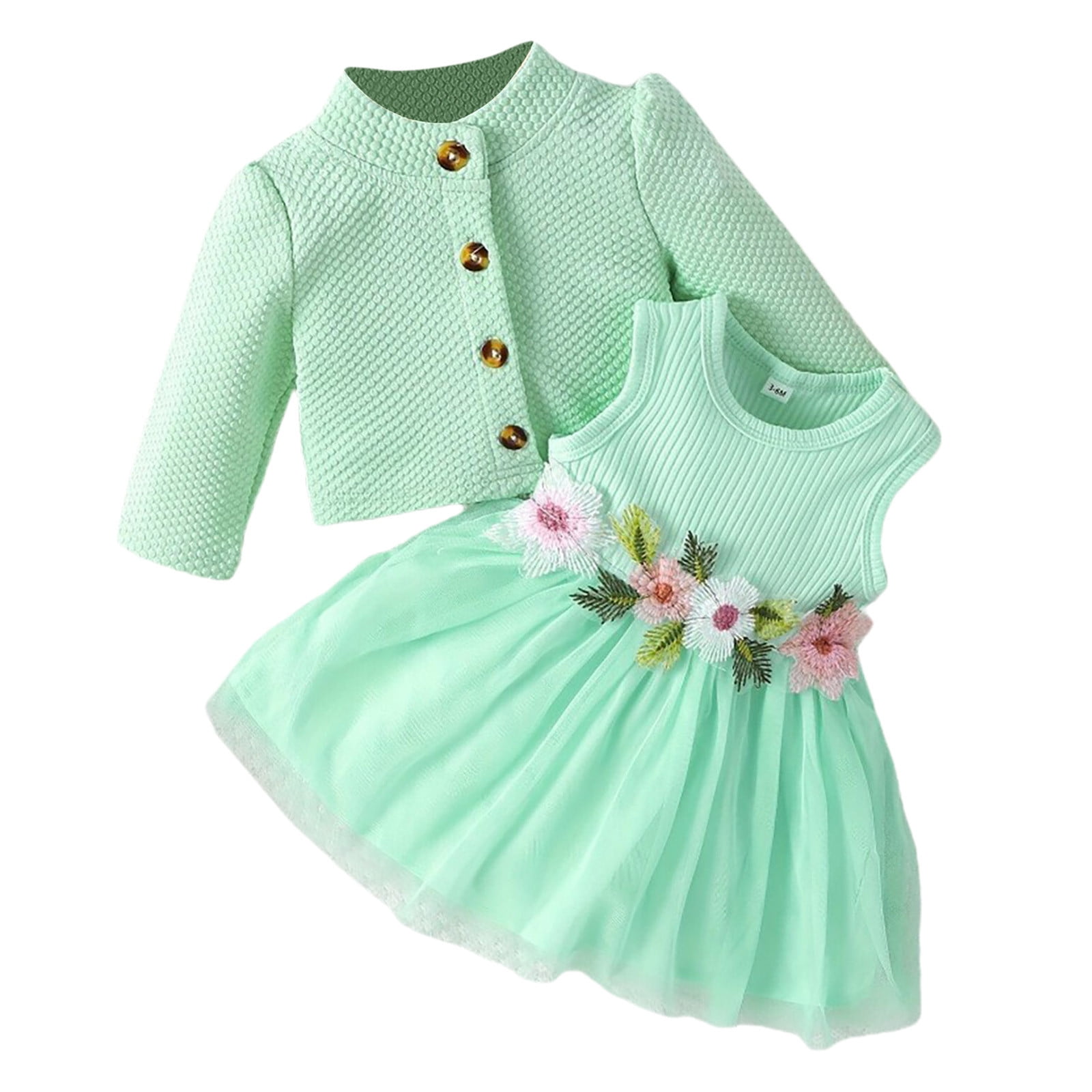ZRBYWB Toddler Girl Outfits Winter Coat Kids Tops Flowers Button Warm ...