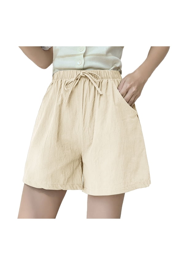 Women Casual Shorts Shorts Summer Large Size High Waist Loose Sports Cotton Linen Leisure Pants Women Pants For Women