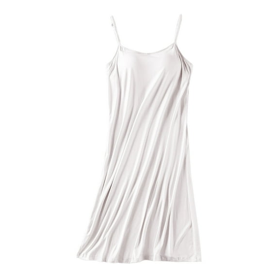 ZRBYWB Women Sleepwear Women's Casual Loose Chest Pad Mid Length Summer Suspender Pajamas Bottoming Dress Nightdress For Women