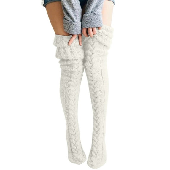 ZRBYWB Women Socks Knit Leg Stocking Thigh Long Warmers Knee Cable Boot Socks Over Extra Socks