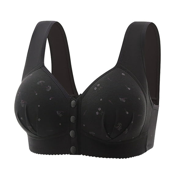ZRBYWB Women's Bra Ladies Front Side Buckle Lace Edge Without Steel Ring Movement Seamless Gathering Adjustment Yoga Sleep Large Underwear Breathable