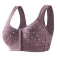 thumbnail image 1 of ZRBYWB Women's Bra Ladies Soft Cotton Vest Front Button Underwear Middle Elderly Underwear Large Size No Underwire Underwear Breathable, 1 of 3