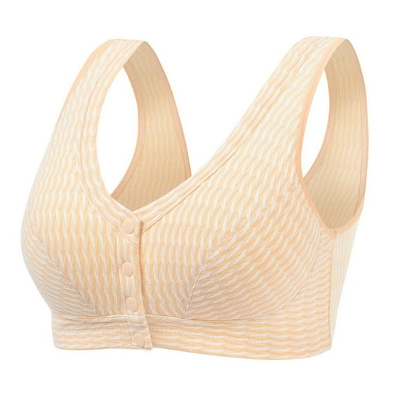 ZRBYWB Women's Bra Ladies Solid Color Spring Summer Chest Open Button Vest Style Large Size Middle Elderly Underwear Breathable