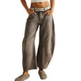 thumbnail image 1 of ZRBYWB Women's Jeans Women Fashion Trousers Pumpkin Suitable Solid Color Bottom Sweatpants Pockets High Waist Sporty Gym Fit Jogger Pants Denim Pants, 1 of 5