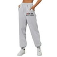 thumbnail image 1 of ZRBYWB Women's Pants Women Lined Sweatpants Wide Straight Leg Pants Bottom Sweatpants Joggers Pants Workout High Waist Yoga Pants With Pockets Comfortable Stylish, 1 of 3