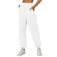 thumbnail image 1 of ZRBYWB Women's Pants Women Lined Sweatpants Wide Straight Leg Pants Bottom Sweatpants Joggers Pants Workout High Waist Yoga Pants With Pockets Pants For Women, 1 of 6