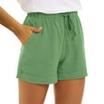thumbnail image 1 of ZRBYWB Women's Shorts Casual Women's Cotton High Waist Casual Pocket Pants Loose Straight Leg Fashion Sports Pants Outdoor Summer Shorts, 1 of 9