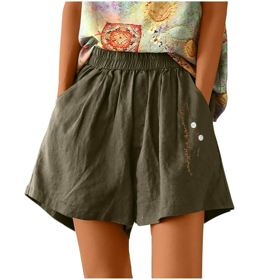 ZRBYWB Women's Shorts Plus Size Shorts For Women Summer Linen Shorts High Waist Lace Up Yoga Running Shorts With Pockets Casual Outdoor Summer Shorts