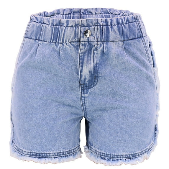 ZRBYWB Women's Shorts Women Casual Summer Denim Shorts Mid Waisted Stretchy Ripped Jean Shorts With Pockets Shorts For Women Trendy