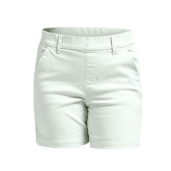 ZRBYWB Women's Shorts Women Stretch Twill Shorts Regular Fit Pocket Hiking Shorts Summer Casual Shorts Chino Shorts For Women Trendy