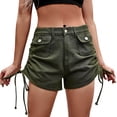 thumbnail image 1 of ZRBYWB Women's Shorts Women Summer High Waist Denim Shorts Folded Hem Casual Short Jeans Outdoor Summer Shorts, 1 of 9