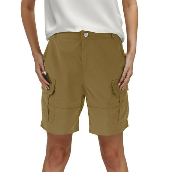 ZRBYWB Women's Shorts Women Summer Shorts Solid Color Pocket Cargo Pants Casual High Waist Hot Pants Outdoor Summer Shorts