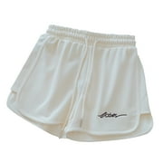 ZRBYWB Womens Shorts Cotton Linen Shorts Women's Casual Large Size Printed Plaid Pants Versatile Wide Legs Comfort