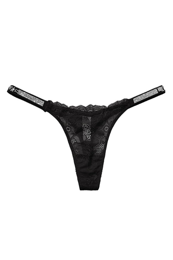 Women's Underwear Women's Shiny Rhinestone Lace Thin Strap Ultra Thin Hot Panties For Women