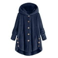 thumbnail image 1 of ZRBYWB Womens Coats Women's Plus Size Casual Color Block Plush Sweatshirt Hoodie Loose Blouse Warm Coat Overcoat For Women, 1 of 5