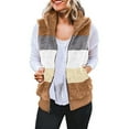 thumbnail image 1 of ZRBYWB Womens Coats Women's Plus Size Casual Color Block Plush Sweatshirt Zipper Blouse Warm Coat Vest Tanks Fashion Overcoat, 1 of 5