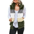 thumbnail image 1 of ZRBYWB Womens Coats Women's Plus Size Casual Color Block Plush Sweatshirt Zipper Blouse Warm Coat Vest Tanks Overcoat For Women, 1 of 5