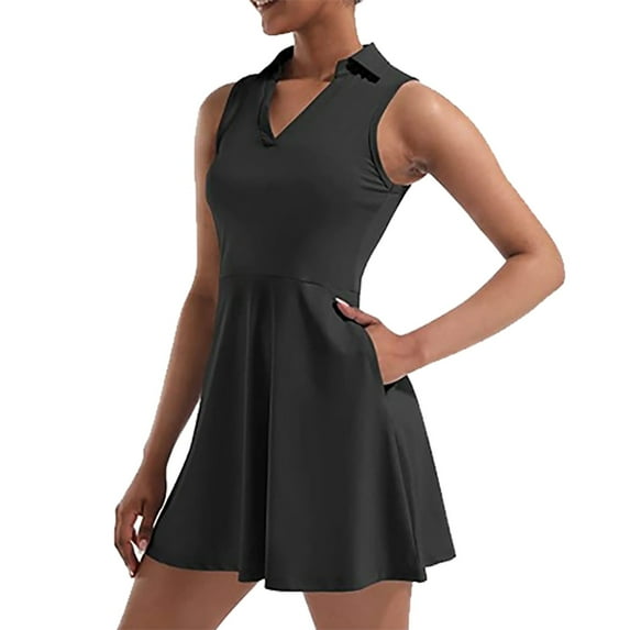 ZRBYWB Womens Dresses Women's Tennis Skirt With Built In Shorts Dress With 4 Pockets Sleeveless Exercise. Dresses For Women 2023