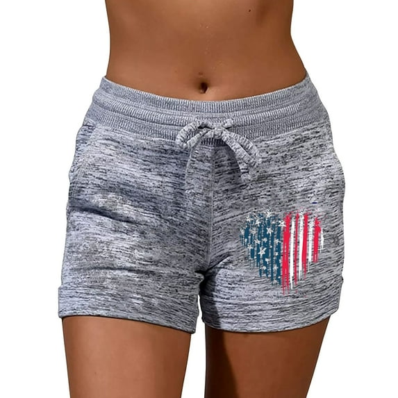 ZRBYWB Womens Shorts Fashion Women Casual Sports Shorts Independence Day Butterfly Print Print Elastic Short Yoga Pants Comfort