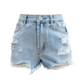 thumbnail image 1 of ZRBYWB Womens Shorts Women Sexy High Waist Zipper Denim Shorts Jeans Pants Comfort, 1 of 9