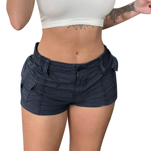 ZRBYWB Womens Shorts Women Solid Colored Workwear Denim Shorts Relaxed Fit