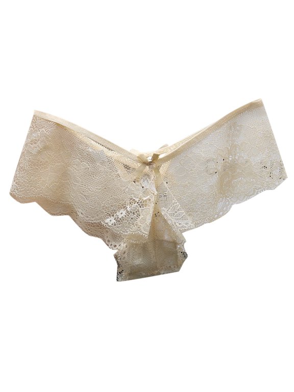 Womens Underwear Sexy Lace Transparent Hot Spicy Thong Low Waist Seamless Breathable Solid Color Cotton Crotch T Shaped Pant Head Comfort