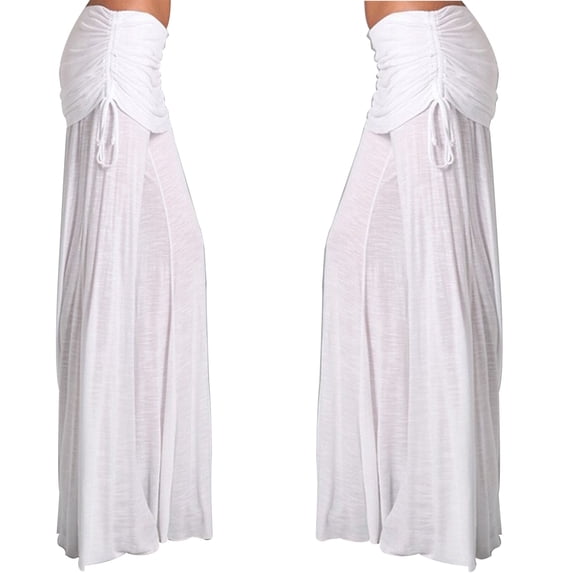 ZRBYWB Womens Yoga Pants Ladies Solid Color Wide Leg Pants With Belt Mid Rise Dance Trousers