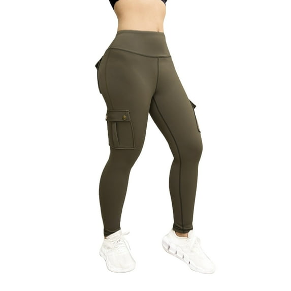 ZRBYWB Womens Yoga Pants Ladies Yoga Basic Wide Waistband Solid Color Overalls Pants Active Bottoms Sports Multiple Pockets Pants Trousers