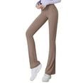 thumbnail image 1 of ZRBYWB Yoga Pants For Women Ladies Summer Solid Color Elastic High Waist Slim Flares Pants Yoga Sports Casual Pants Running Sports Flares Pants Comfortable, 1 of 4