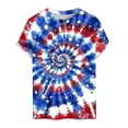 thumbnail image 1 of ZRGHAOYLQ 250 Anniversary USA T Shirt for Men Short Sleeve American Flag Tshirts Trendy Tie Dye Print Tees Tees 250th Birthday Patriotic Tops, 1 of 5