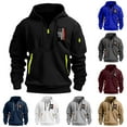 thumbnail image 1 of ZRGHAOYLQ American Flag Sweatshirt for Men Athletic Quarter Zip Hoodies Breathable Long Sleeve Hooded Pullover Trendy Patriotic Workout Sweatshirts with Zipper Pocket Wine XXL, 1 of 5