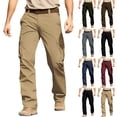 thumbnail image 1 of ZRGHAOYLQ Big and Tall Cargo Pants for Men Loose Fit Stretch Construction Work Pants Elastic Waist Ripstop Outdoor Trousers with 6 Pockets, 1 of 9