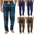 thumbnail image 1 of ZRGHAOYLQ Buffalo Plaid Pajama Pants Men Tall Elastic Waist Pants Lightweight Lounge Sleep Pants with Pockets Drawstring Loose Fit Straight Leg Casual Trousers Homewear Sleepwear, 1 of 6