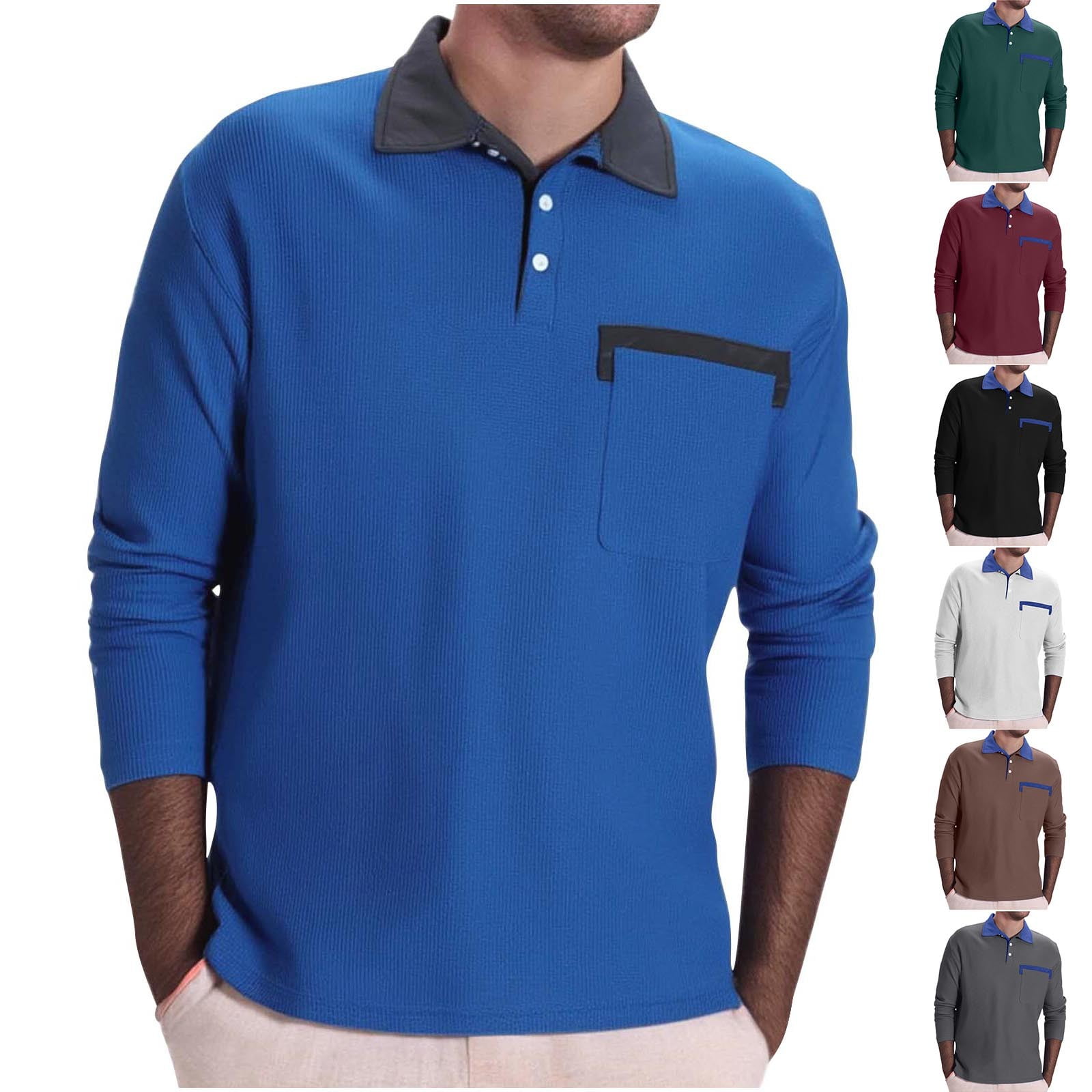 ZRGHAOYLQ Business Casual Henley Shirts for Men Plus Size Long Sleeve ...