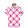thumbnail image 1 of ZRGHAOYLQ Button Down Shirt Men Short Sleeve Plaid Shirts Trendy Lapel Collar Shirt Tops Plus Size Big and Tall Wrinkle Free Dress Tshirt, 1 of 5