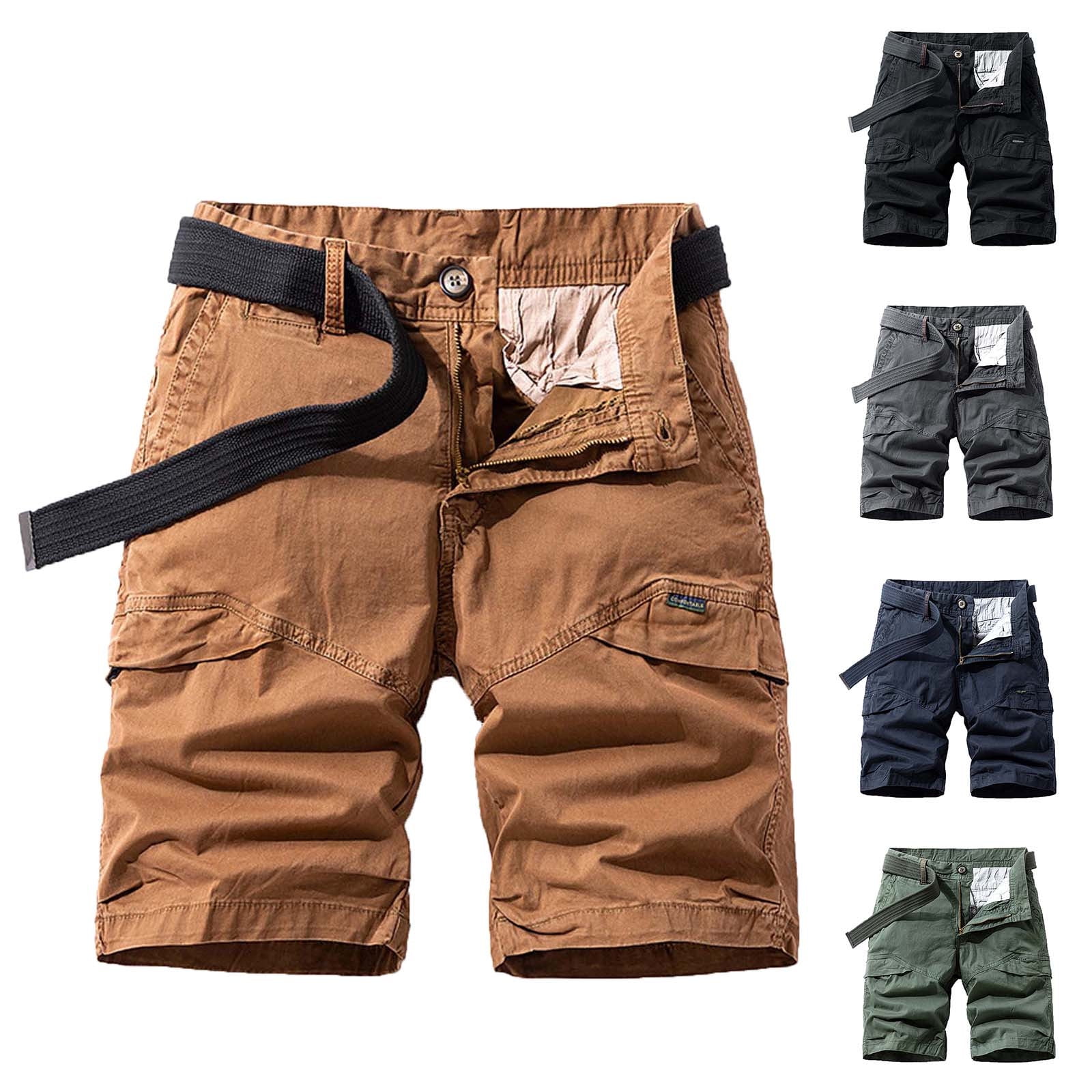 VSSSJ Men's Fashion Shorts Plus Size Casual Solid Color