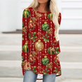 thumbnail image 1 of ZRGHAOYLQ Christmas Decoration Graphic Shirts Women's Christmas Long Sleeve Tunic Tops Merry Christmas Crewneck Pullovers Loose Xmas Holiday Party Tops for Clearance Sale, 1 of 5