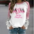 thumbnail image 1 of ZRGHAOYLQ Christmas Sweatshirts for Women Pink Merry Christmas Sweatshirt Leopard Long Sleeve Shirts Casual Crewneck Pullover Top Christmas Sweatshirt Clearance, 1 of 3