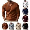 thumbnail image 1 of ZRGHAOYLQ Chunky Knit V Neck Sweater Men Big and Tall Long sleeve Shirts Plus Size Sweater Shirt Tops Casual Solid Color Pullovers, 1 of 9