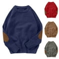 thumbnail image 1 of ZRGHAOYLQ Chunky Sweater for Men Big and Tall Crewneck Pullover Warm Winter Long Sleeve Sweaters with Elbow Patch Thick Oversized Knitwear, 1 of 3