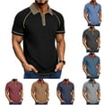 thumbnail image 1 of ZRGHAOYLQ Color Block Henley Shirts for Men Plus Size Mens Big and Tall Muscle Shirt Business Casual Turndown Collar Tops Plus Size Short Sleeve Tshirts, 1 of 7