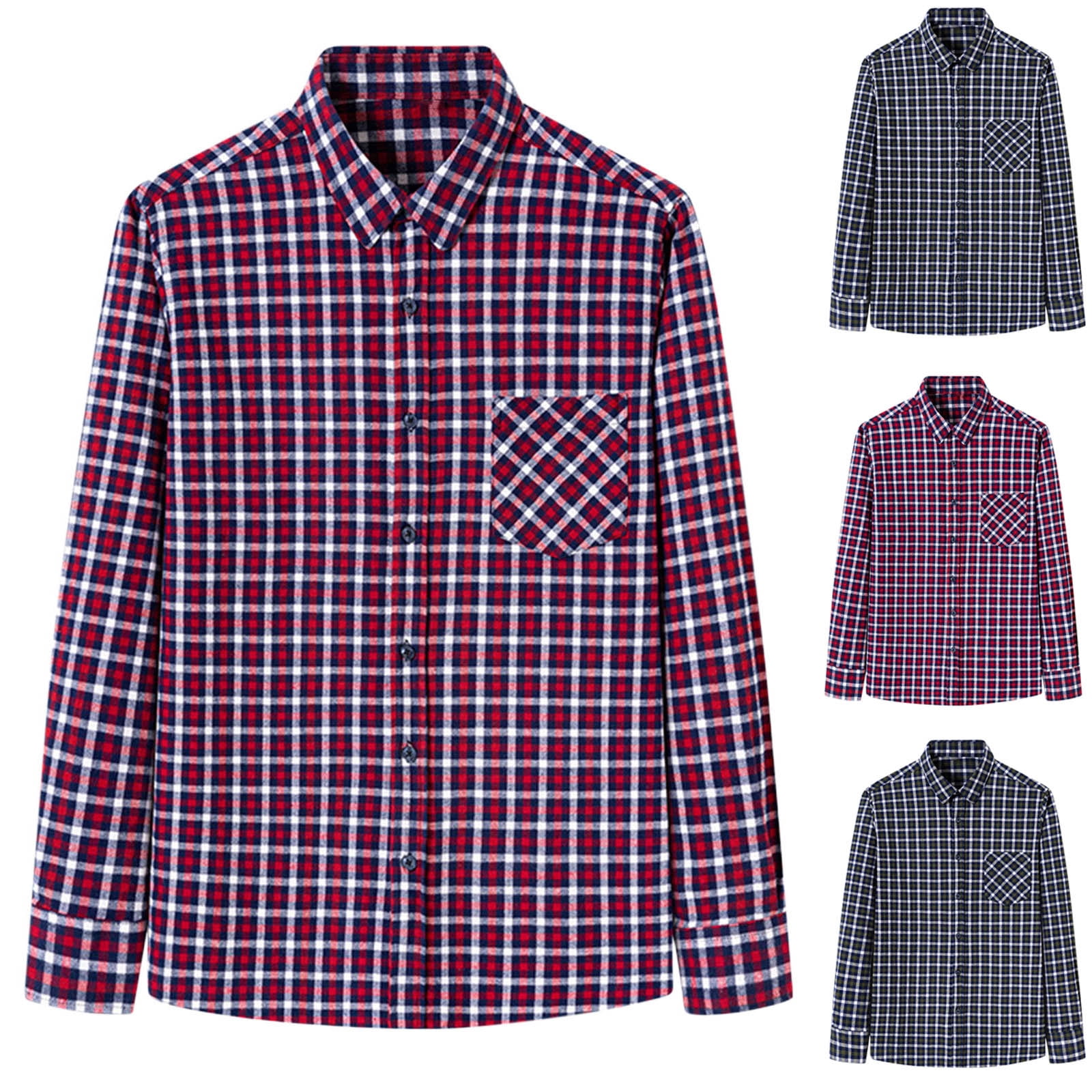 ZRGHAOYLQ Flannel Cotton Shirts for Men Long Sleeve Clearance Open 